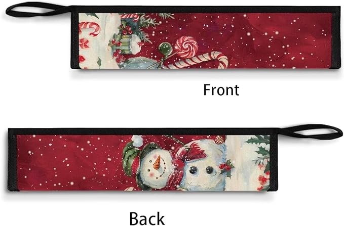 COEQINE Chrismtas Utensil Case for Women Fashion Kitchen Leafproof Replacement Portable Travel Silverweare Bag Portable Leaf-proof Soft Foldable With Keychain,Snowman