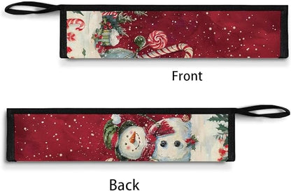 COEQINE Chrismtas Utensil Case for Women Fashion Kitchen Leafproof Replacement Portable Travel Silverweare Bag Portable Leaf-proof Soft Foldable With Keychain,Snowman