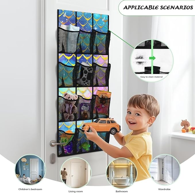 Scale Behind Door Shoes Hang Holder Rack,Storage for Small Spaces,Shoes Hanger Storage Organizer Bag for Bedroom Unique Print