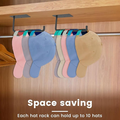 Hat Rack for Baseball Cap 2 Pack Hat Hooks Stainless Steel Hat Storage Hooks Adhesive Hat Organizer Holder Wall Mounted Hat Holder Wall Hat Organizer Hat Hanger Racks for Closet Door Living Room