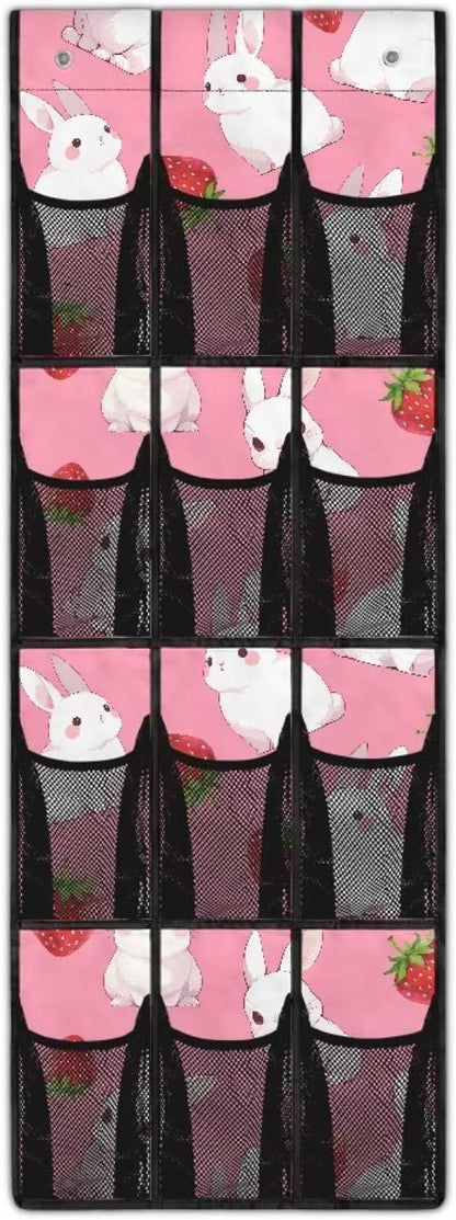 Generic Pink Rabbit Over The Door Shoe Organizer for Cruise Ship Strong Over The Door Storage Organizer Shoes Spandex Fabric Is Not Only Flexible But Also Allows Fit Into Any Space Behind The Door