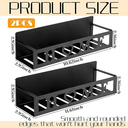 Beeveer 2 Pack Home Magnetic Spice Rack for Refrigerator Metal Magnet Basket Shelf for Fridge Seasoning Storage Organizers Home Decor Kitchen Accessories(Black)
