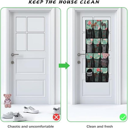 Cute Horse Over The Door Organizer 12 Pockets Door Hanging Shoe Organizer for Office Easy to Install Wall Hanging Storage for Closet Space Saving Shoe Holder Hanger