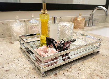 Colorful Home Decorative Jar Qtips Holder Dispenser Glass Storage Container Bathroom Counter Vanity Organizer for Bath Salts/Swabs/Rounds Makeup Sponges Toothpick Jewelry(Transparent,10 oz,)