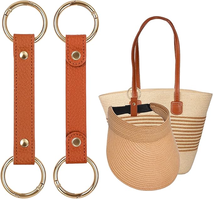 2 Pack Sun Hat and Baseball Cap Rack, Multifunctional Hat Rack, Vacation Traveling Essentials Accessor(A001-Brown)