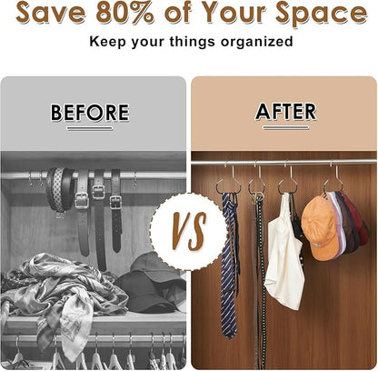 4Packs Hat Organizer, Stainless Steel Hat Hangers for Closet, Hat Rack Hat Holder for Baseball Caps, Cap Organizer for Baseball Caps, Scarf and Hat Organizer (Gray+Black+White+Pink)