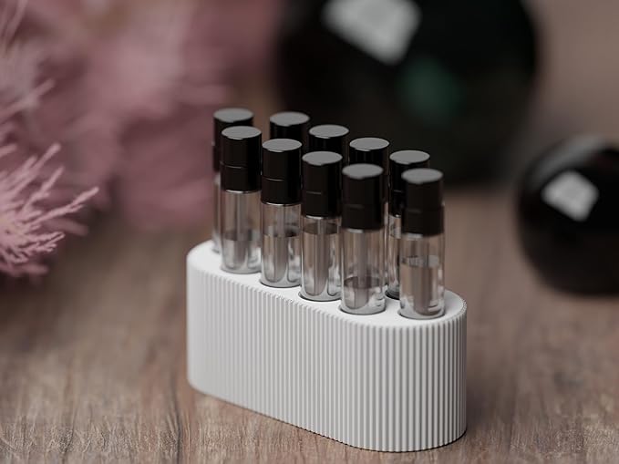 Perfume Sample Organizer for Bathroom or Vanity – Ideal Makeup and Skincare Storage, Desk and Bathroom Counter Organizer, Gift for Her (2mL Pure White - Fits Mini Perfume Samples)