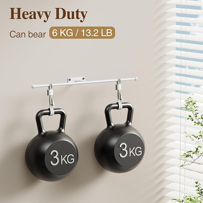 Wall Hanging Jewelry Organizer: 12.6'' Necklace Holder for Earring, Bracelet, Rings, Hairband, Glasses, White 2-Pack, Screws Included