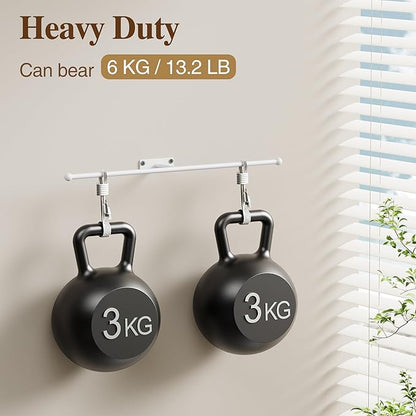 Wall Hanging Jewelry Organizer: 12.6'' Necklace Holder for Earring, Bracelet, Rings, Hairband, Glasses, White 2-Pack, Screws Included