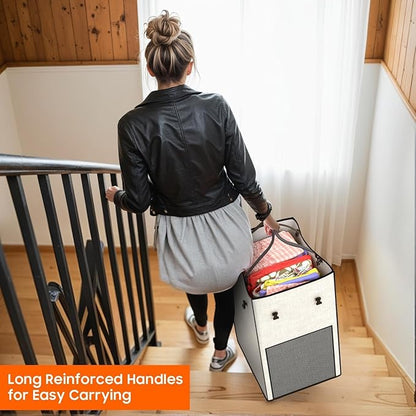 160L Laundry Hamper with Lid, Rolling Laundry Basket with Wheels, Large & Tall Dirty Clothes Hamper with Metal Frame and Removable Bag for Bedroom Aesthetic, Laundry Room, Bathroom, Dorm-White