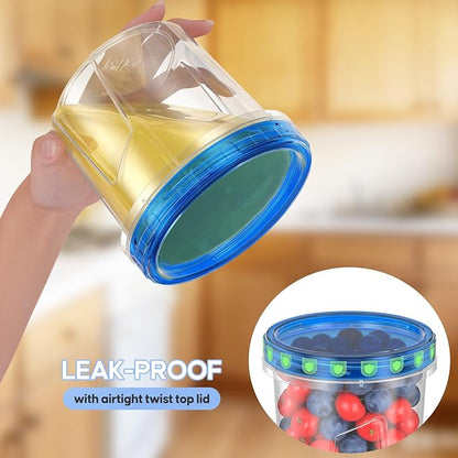 6 Pack-24 OZ Freezer Storage Containers Set, Small Plastic Containers with Twist Top Lids, Reusable Soup Containers for Meal Prep, Lunch, Leftovers