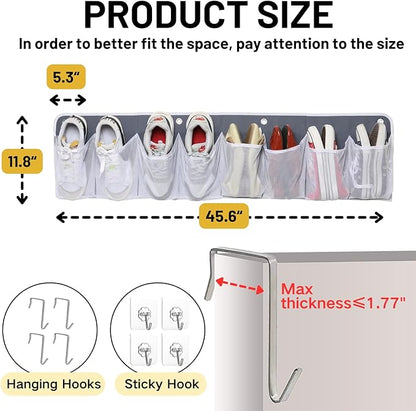 RV Shoe Storage for Bedside - 16 Extra Large Pocket Wall Mounted Entryway Shoes Rack, Bed Hanging Pocket Organizer, Bedside Caddy for Shoes and Tool Accessories,RV & Camper Essentials 2 Pack