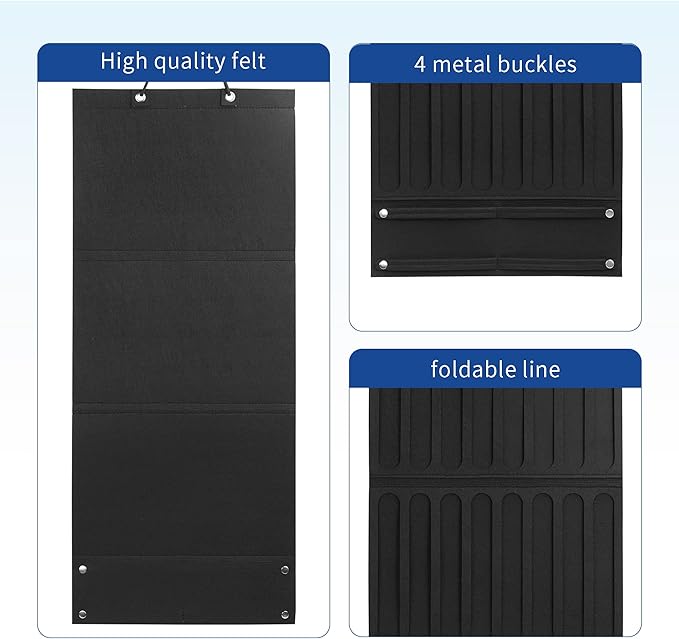 Hair Accessory Organizer - Hanging Holder for Girls' Headbands, Hair Clips, Ties, Scrunchies (Black)