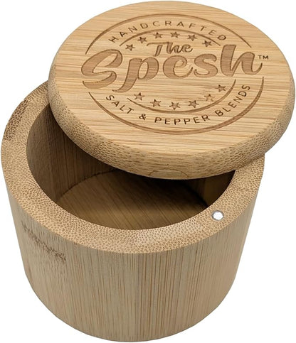 Bamboo Seasoning Box with Magnetic Swivel Lid