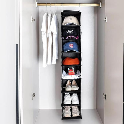 for Hanging Shoe Organizer for Closet with Side Mesh Pockets,Hat Racks