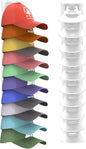 Hat Organizer for Baseball Caps Hold Up to 20 Hats, Hat Rack for Wall, Strong Adhesive Hat Storage Display Holder(White-1 Pack)