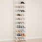 10-Tier Large Capacity Shoe Rack, Sturdy Narrow Shoe Stand for Entryway, Closet, Hallway, 20-25 Pairs Waterproof Dustproof Shoe Storage, Space Saving Tall Shoe Tower(White)