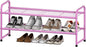 SUFAUY 2 Tier 33" Wide Shoe Rack, Closet Metal Wire, Stackable, Pink