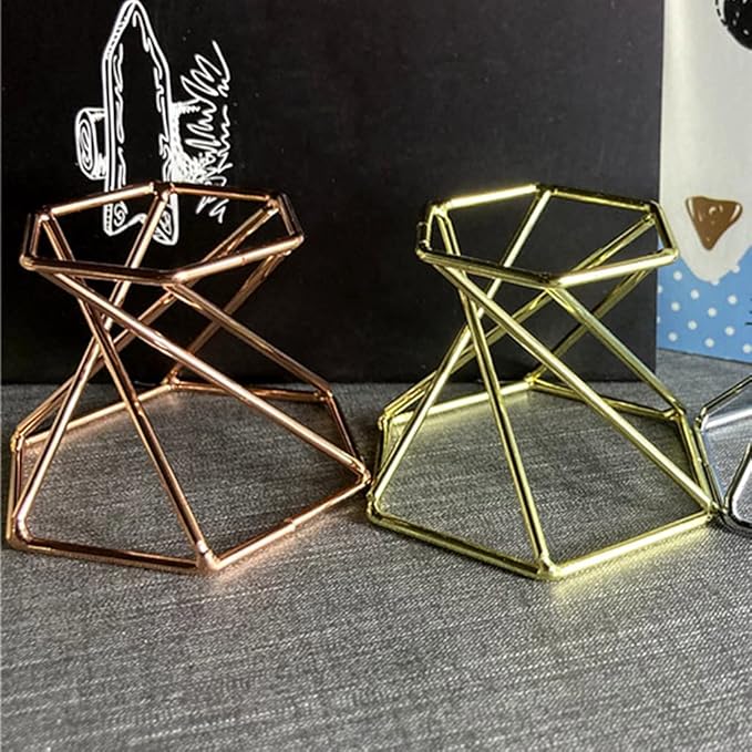 Metal Display Stand Crystal Glass Lens Sphere Makeup Sponge Holder