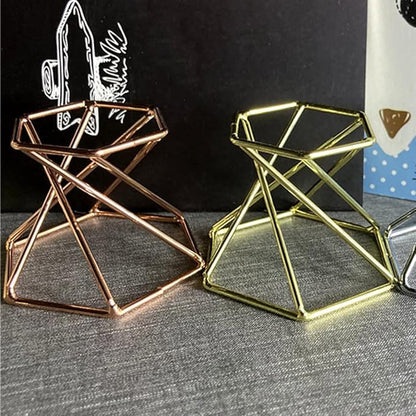 Metal Display Stand Crystal Glass Lens Sphere Makeup Sponge Holder