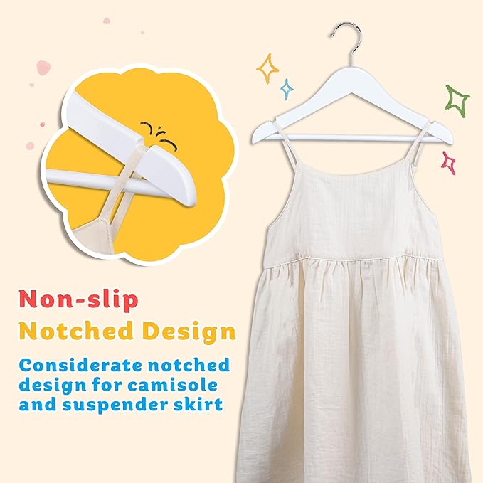 Kids Hangers, 20 Pack White Baby Hangers for Closet, Premium Children's Clothes Hangers with 360° Swivel Hook