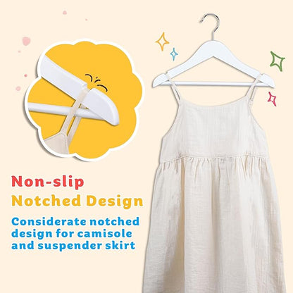 Kids Hangers, 20 Pack White Baby Hangers for Closet, Premium Children's Clothes Hangers with 360° Swivel Hook