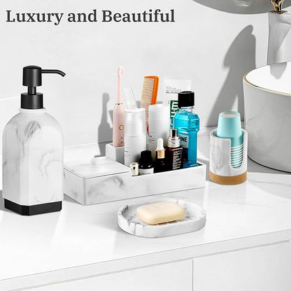 Luxspire Soap Dish, Bar Soap Holder, Soap Tray with Raised Design, Oval Soap Dish Soap Container for Bathroom Sink Kitchen Counter, Gravel White