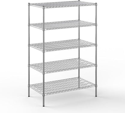 24" Deep x 42" Wide x 64" Height Wire Shelving Kit | 5-Tier | NSF Commercial Storage Rack Unit