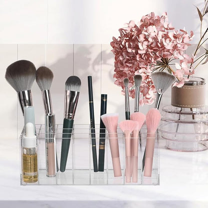 FOMIYES 24-slot Lipstick Holder - Clear Acrylic Makeup Organizer for Countertop, Vanity and Bathroom, Display Rack for Lipsticks Lip Glosses