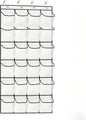 Meolsaek Over the Door Shoe Organizer with 40 Breathable Mesh Pockets, Hanging Shoe Organizer for Door with 4 Metal Hooks, Shoe Organizer for Closet, Bedroom, Bathroom, Pantry (White, 24)