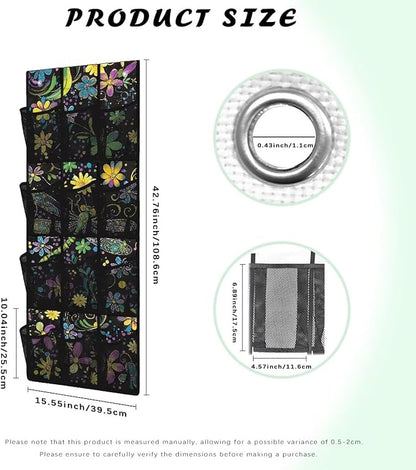 Big Dragonfly Over The Door Shoe Organizer,Hanging Shoe Organizer for Door with 12 Mesh Pockets,Breathable Organizer Storage Bag,Shoe Rack for Door Sneaker Hanger Boot Storage