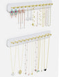 NiHome Wall Mounted Acrylic Jewelry Organizer 2-Pack, Durable Sleek Rack Strong Carbon Steel Hooks for Dressing Table, Bathroom, Kitchen, Hassle-Free Installation Multiple Mounting Options (White)