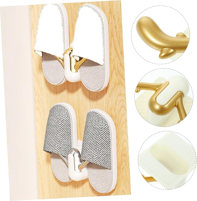 PRETYZOOM 2pcs Slipper Rack for Home Wall Hanging Shoes Organizer Entryway Storage No Drilling Material for Family Bathroom Living
