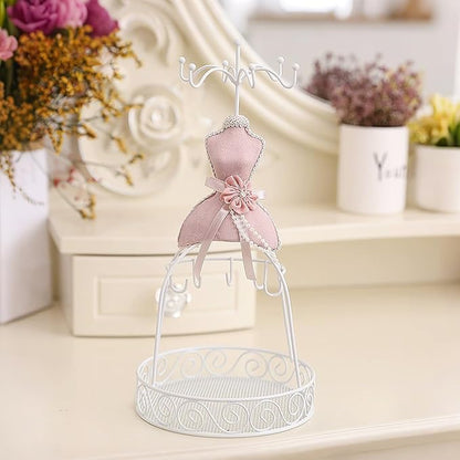 Jewelry Stand Holder, Hanging Jewelry Organizer Elegant Lady Model Earring Necklace Towers Mannequin Princess Dress Rack for Bracelets Earrings Rings Women Girls