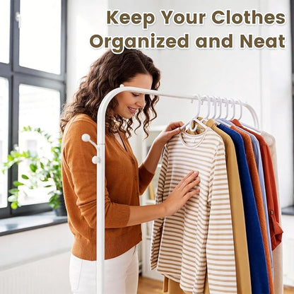 White Plastic Hangers 36 Pack, Heavy Duty Clothes Hangers with Center Hook & Non-Slip Pants Bar for Standard Size Shirts, Pants, Coat, Dresses, Jackets, Scarves and Belts