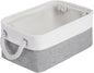 Storage Baskets for Shelves 11.8x7.9x5.2 Inch, Foldable Fabric Storage Bins with Handles, Small Storage Baskets for Organizing Closet, Office, Home Organization (1-Pack, White&Gray)