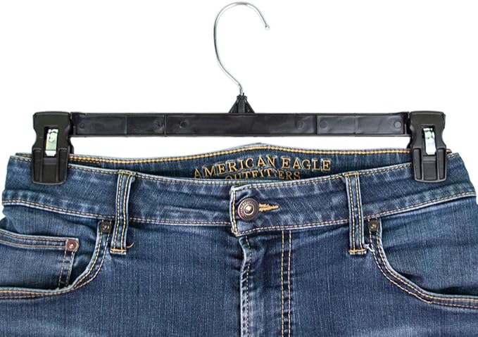 HangOn Shirt & Pants Hangers Combo Set Recycled Plastic, Black, 19 Inch & 14 Inch, 15 Each 30 Total
