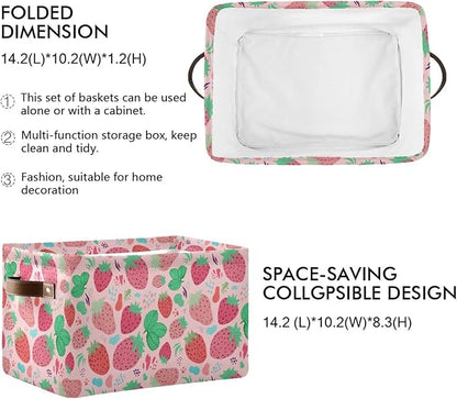 Strawberry Rectangular Storage Basket Organizer Bin Shelf Baskets For Clothes Gifts For Home Office Dorm