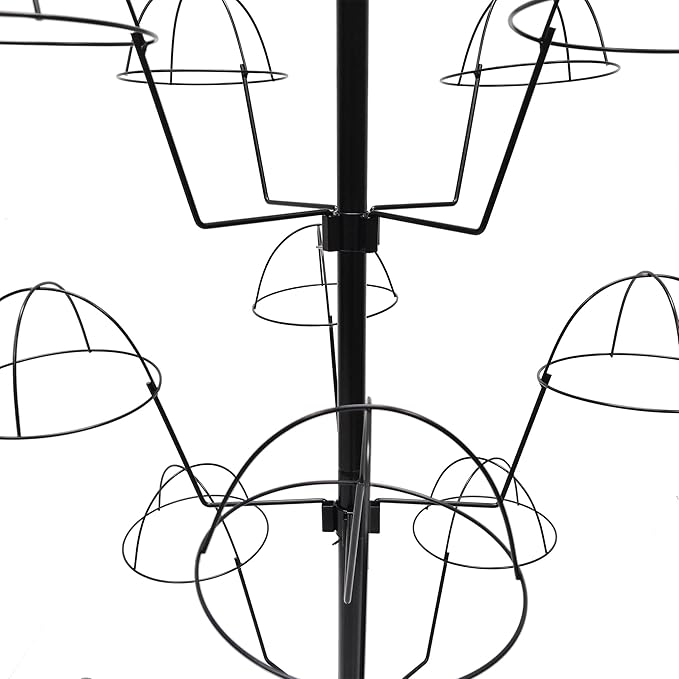 FixtureDisplays® Countertop Hat Rack Headwear Wig Cap Display Tabletop Stand 24x24x37" 3-Tier 12 Hats 10125-NF