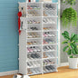 Free Standing Shoe Racks DIY Shoe Organizer Stackable Shoe Cabinet for Closet Entryway Living Room Small Space Shoe Shelves Clear Door Easy Assembly