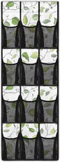 Green Leaves Hanging Shoe Organizer for Closet Door Storage Organizer 12-Pocket Mesh Bag Machine Washable Hanging Storage Bags Multi-purpose Door Rack for Bathroom Toiletries