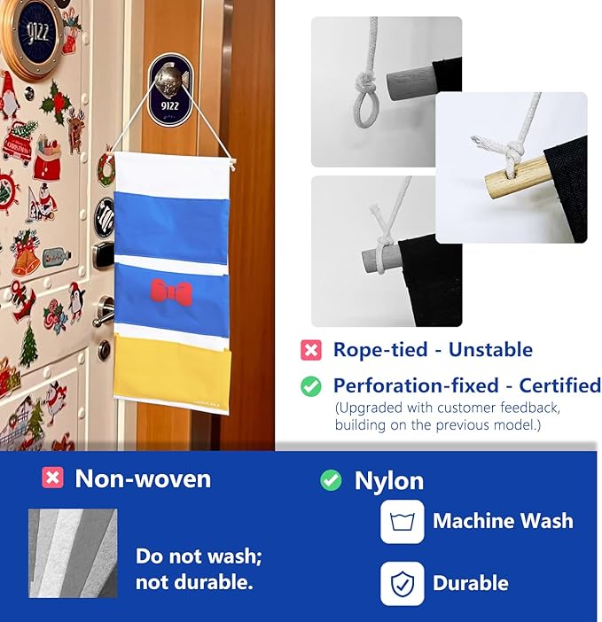 Fish Extender for Disney Cruise, 3-Pocket Hanging Organizer,Cruise Door Gift Holder，Must Have with Pixie Dust Gift Holder (2026Edition)