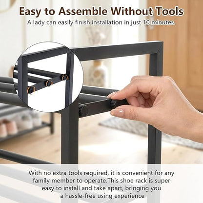 jessie 5-Tier Expandable Shoe Rack, Heavy Duty Metal Freestanding Shoe Shelf Storage Organizer for Entryway Closet Doorway (5 Layer)