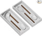 Lixple Kitchen Drawer Organizer - 2 Pack, Stackable Bamboo Drawer Organizers, Wooden Storage Box Tray for Cabinet, Pantry, Bathroom Countertop, Multi-use Organization and Storage (White)