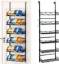 HapiRm Over the Door Hat Organizer - 6 Tier Wall Mounted Hat Rack with 6 Adjustable Metal Basket, Baseball Caps Organizer Storage Holds up to 60 Caps for Door, Bedroom, Closet (Black)