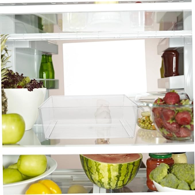 Cabilock Beer Rack Refrigerator Organizers Storage Pulling Type Container Fruit and Food Storage Box