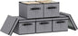 Storage Bins with Lids, 10.2×7.8×6.7 Inch Closet Organizers for Shoes Towels Books, Storage Boxes with Handles, Gray, 5-Pack