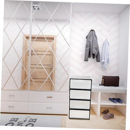 4pcs Plastic Shoe Box Organizing Storage Containers Lids Bins for Shoes Home Organizer and Stackable Design