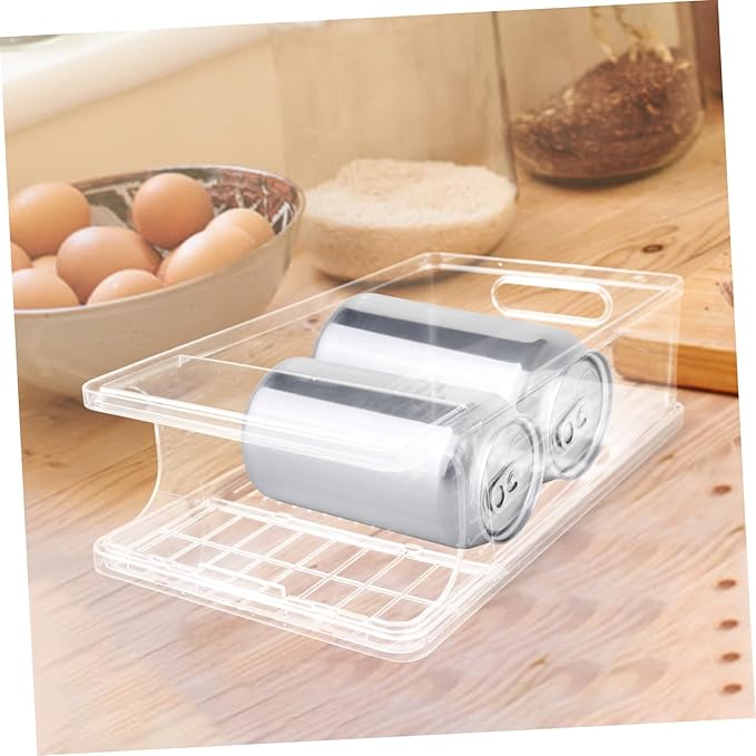 KICHOUSE Stackable Multi-function Can Organizer for Fridge Automatic Rolling Beverage Dispenser Bin for Easy Access Neat Storage Kitchen Pantry and Desktop Use
