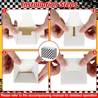2PCS Black and White Checkered Utensil Holder Paper Utensil Caddy for Checkered Birthday Decorations Race Car Party Favors Disposable Cutlery Holder with Handles for Birthday Party Supplies
